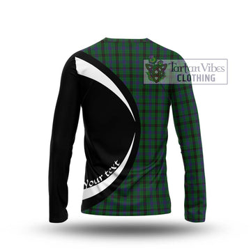 Davidson Tartan Long Sleeve T-Shirt with Family Crest Circle Style - Tartan Vibes Clothing