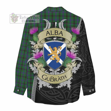 Tartan Vibes Clothing Davidson Tartan Family Crest Women's Casual Shirt Lion Rampant Royal Thistle Shield Celtic Inspired