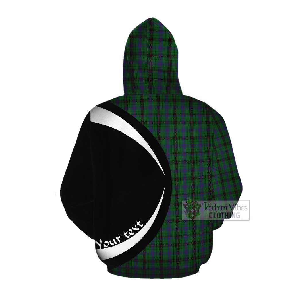 Davidson Tartan Cotton Hoodie with Family Crest Circle Style Pullover Hoodie - Tartan Vibes Clothing