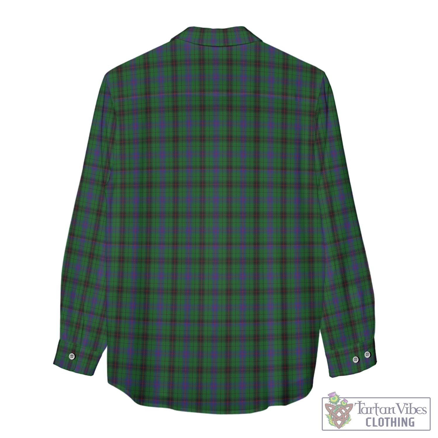 Tartan Vibes Clothing Davidson Tartan Womens Casual Shirt with Family Crest