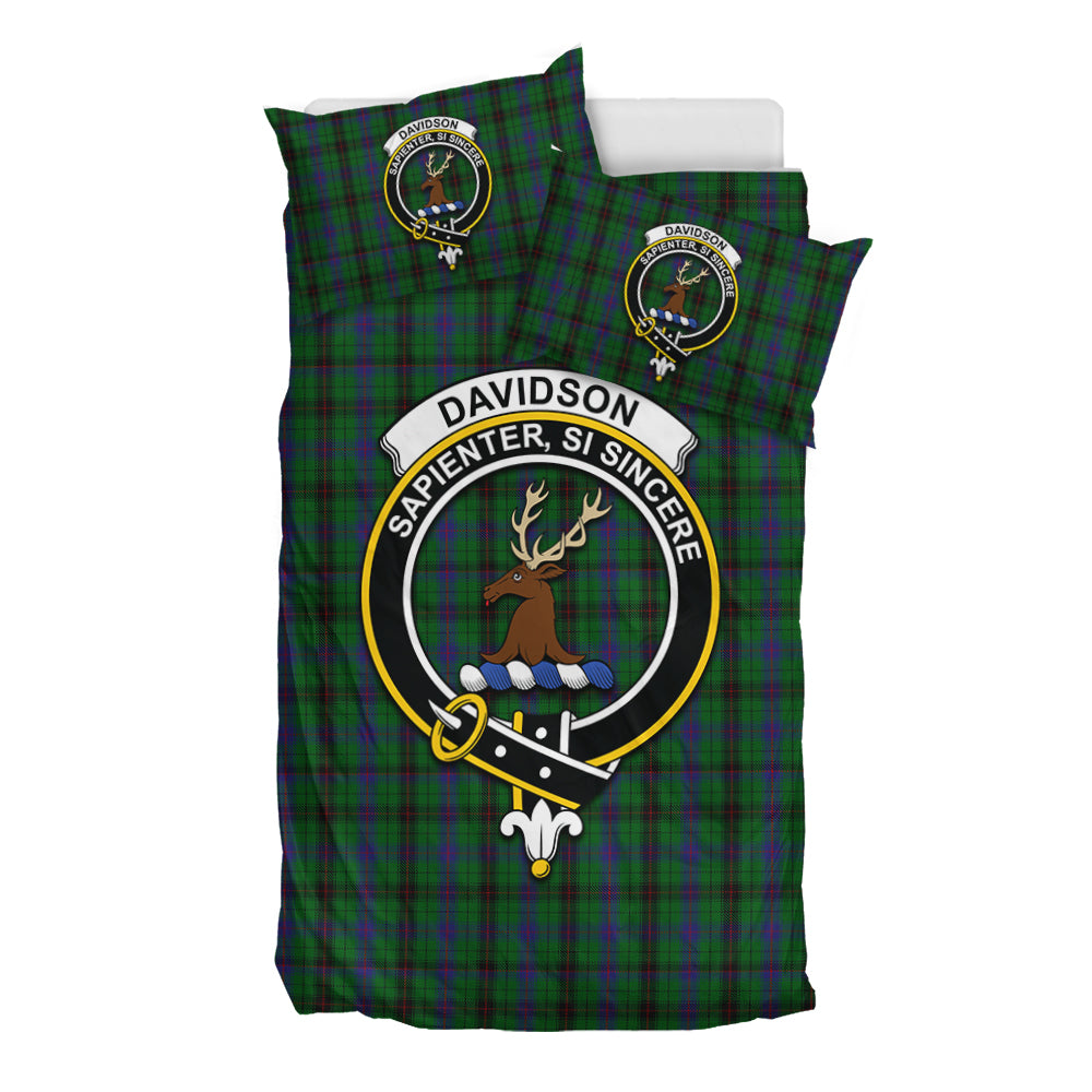 Davidson Tartan Bedding Set with Family Crest - Tartan Vibes Clothing