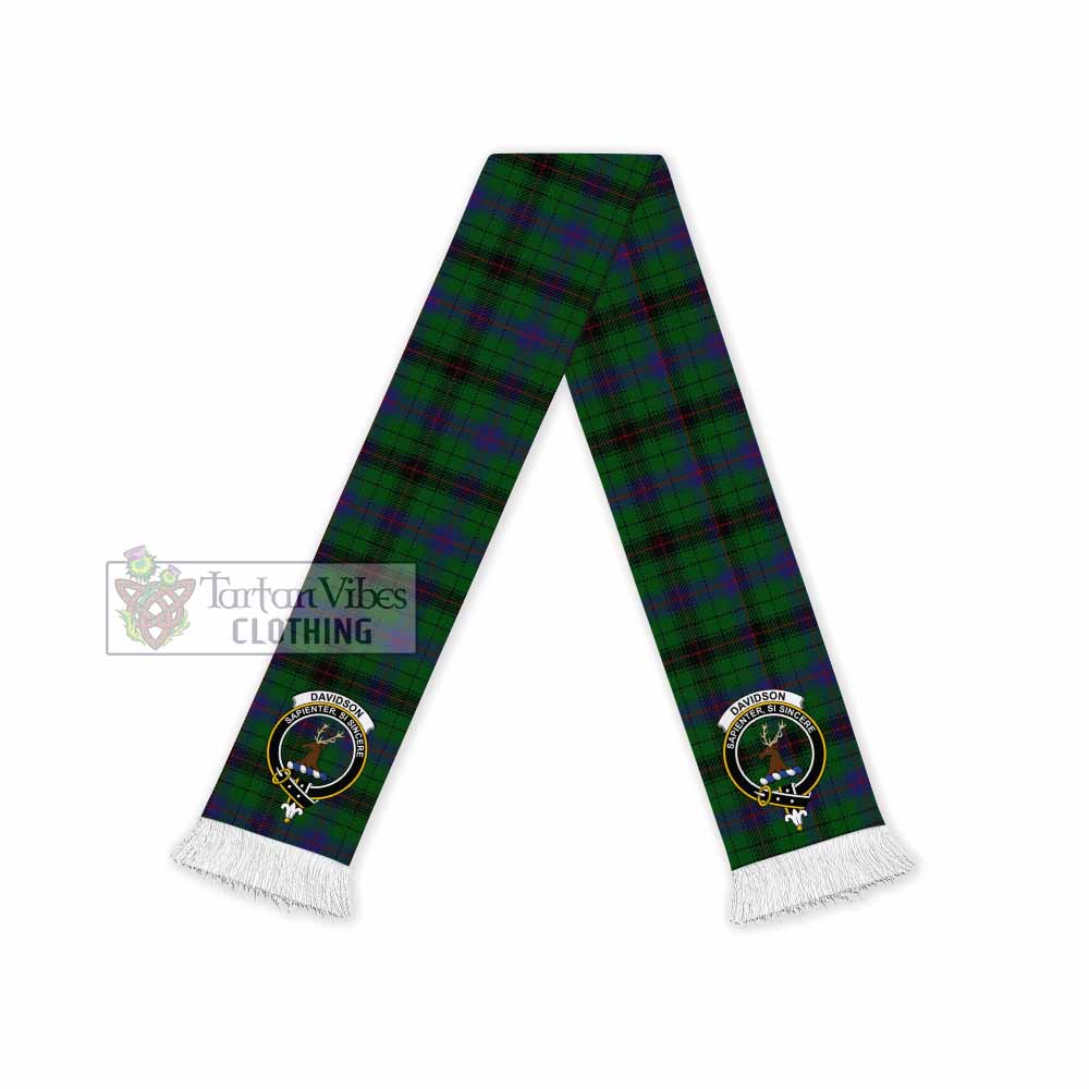 Tartan Vibes Clothing Davidson Tartan Ruffneck Scarf with Family Crest