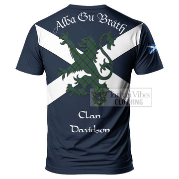 Tartan Vibes Clothing Davidson Tartan Lion Rampant T-Shirt – Proudly Display Your Heritage with Alba Gu Brath and Clan Name