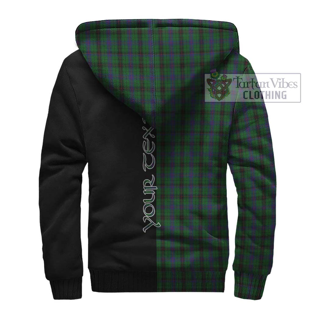 Davidson Tartan Sherpa Hoodie with Family Crest and Half Of Me Style - Tartanvibesclothing Shop