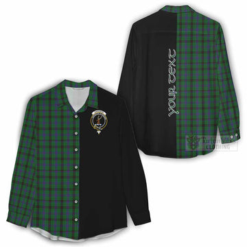 Tartan Vibes Clothing Davidson Tartan Women's Casual Shirt with Family Crest and Half Of Me Style