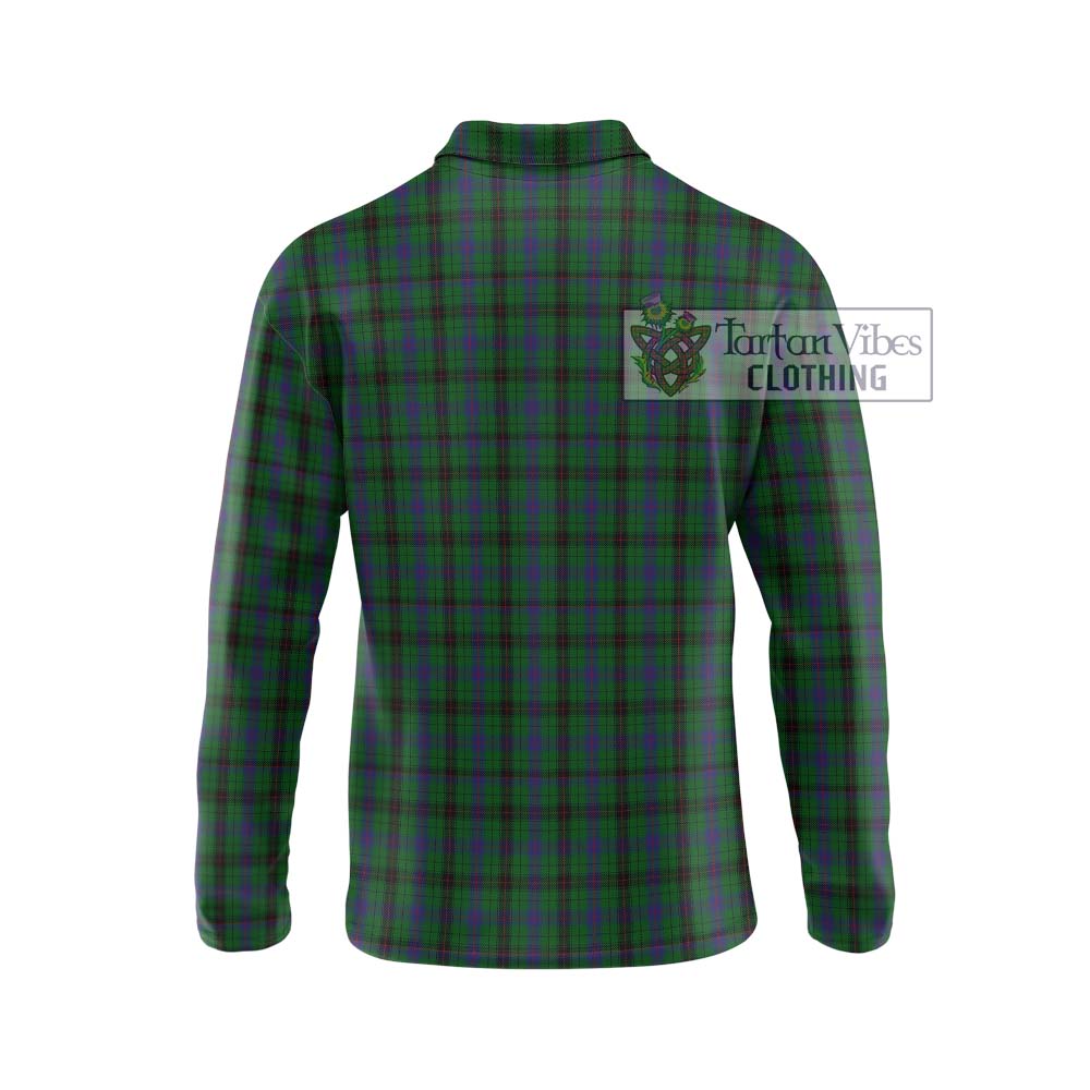 Davidson Tartan Long Sleeve Polo Shirt with Family Crest DNA In Me Style - Tartanvibesclothing Shop