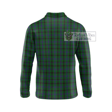 Davidson Tartan Long Sleeve Polo Shirt with Family Crest DNA In Me Style - Tartanvibesclothing Shop