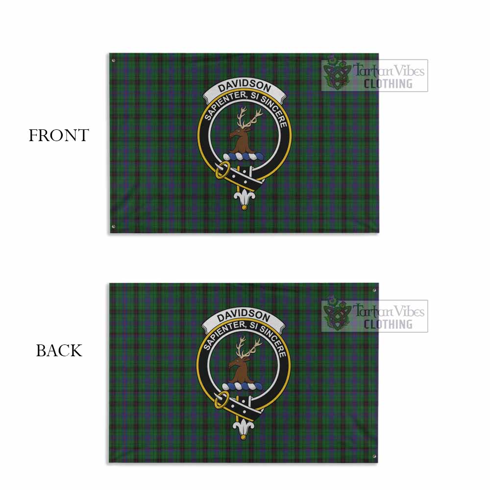 Tartan Vibes Clothing Davidson Tartan House Flag with Family Crest