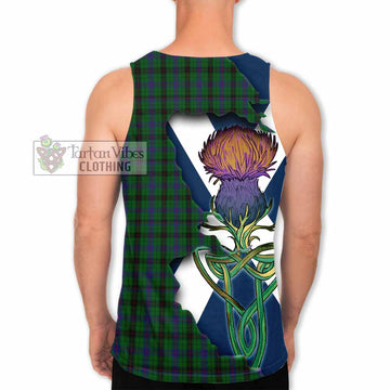 Davidson Tartan Family Crest Men's Tank Top Scottish Thistle Celtic Inspired