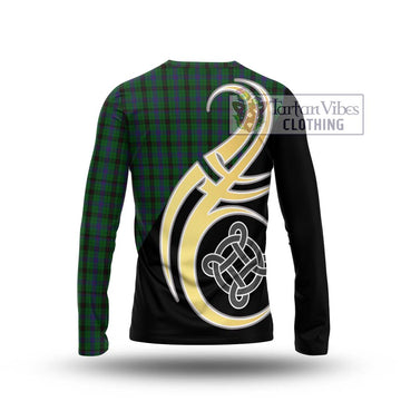 Davidson Tartan Long Sleeve T-Shirt with Family Crest and Celtic Symbol Style - Tartan Vibes Clothing
