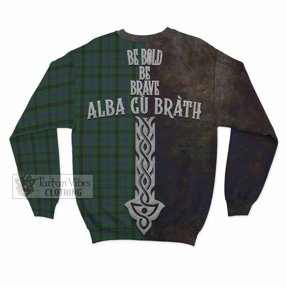 Tartan Vibes Clothing Davidson Tartan Family Crest Sweatshirt Alba Gu Brath Be Brave Lion Ancient Style