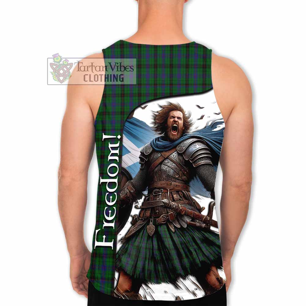 Tartan Vibes Clothing Davidson Crest Tartan Men's Tank Top Inspired by the Freedom of Scottish Warrior