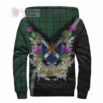 Davidson Tartan Family Crest Sherpa Hoodie Lion Rampant Royal Thistle Shield Celtic Inspired