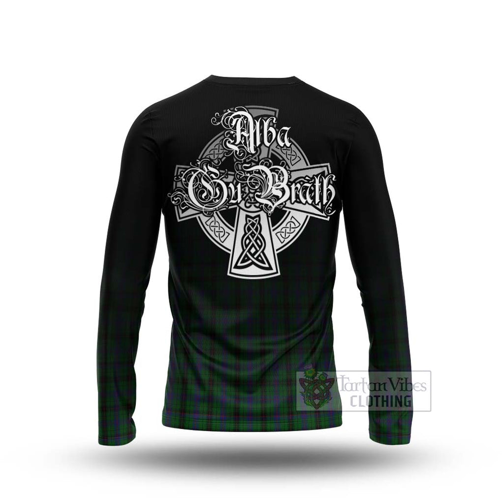 Tartan Vibes Clothing Davidson Tartan Long Sleeve T-Shirt Featuring Alba Gu Brath Family Crest Celtic Inspired