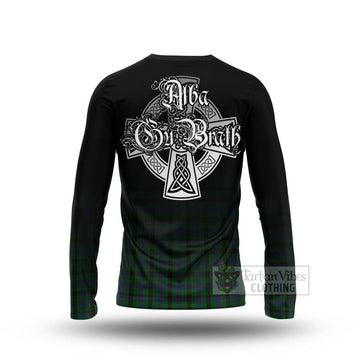 Tartan Vibes Clothing Davidson Tartan Long Sleeve T-Shirt Featuring Alba Gu Brath Family Crest Celtic Inspired