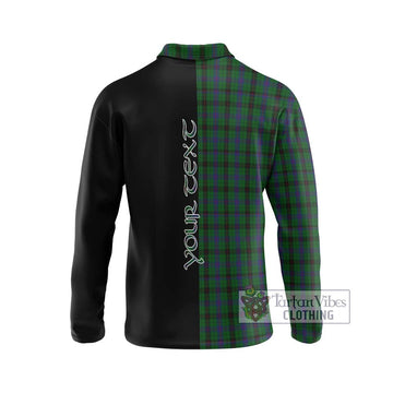 Davidson Tartan Long Sleeve Polo Shirt with Family Crest and Half Of Me Style - Tartanvibesclothing Shop