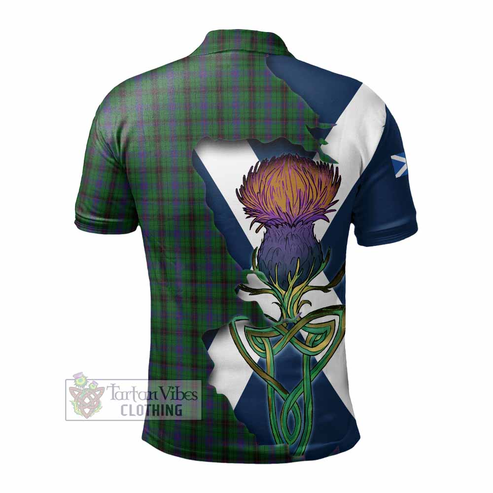 Tartan Vibes Clothing Davidson Tartan Family Crest Polo Shirt Scottish Thistle Celtic Inspired