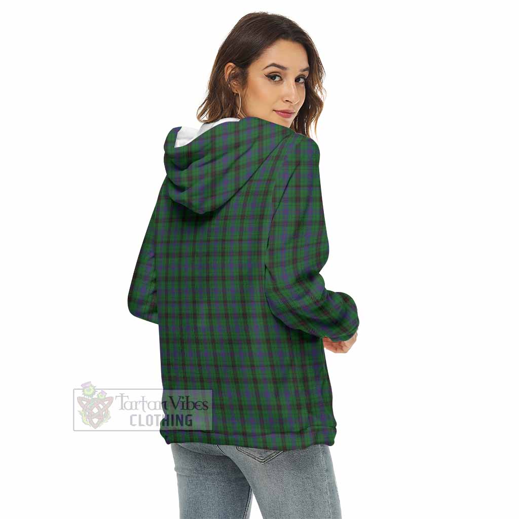 Tartan Vibes Clothing Davidson Tartan Women's Borg  Half Zip Fleece Hoodie
