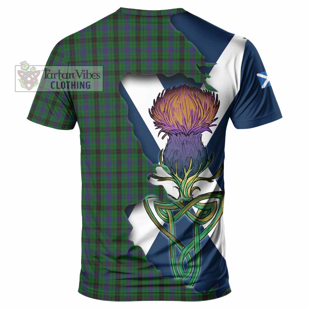 Tartan Vibes Clothing Davidson Tartan Family Crest T-Shirt Scottish Thistle Celtic Inspired