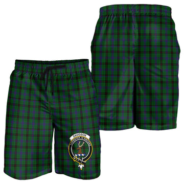 Davidson Tartan Mens Shorts with Family Crest