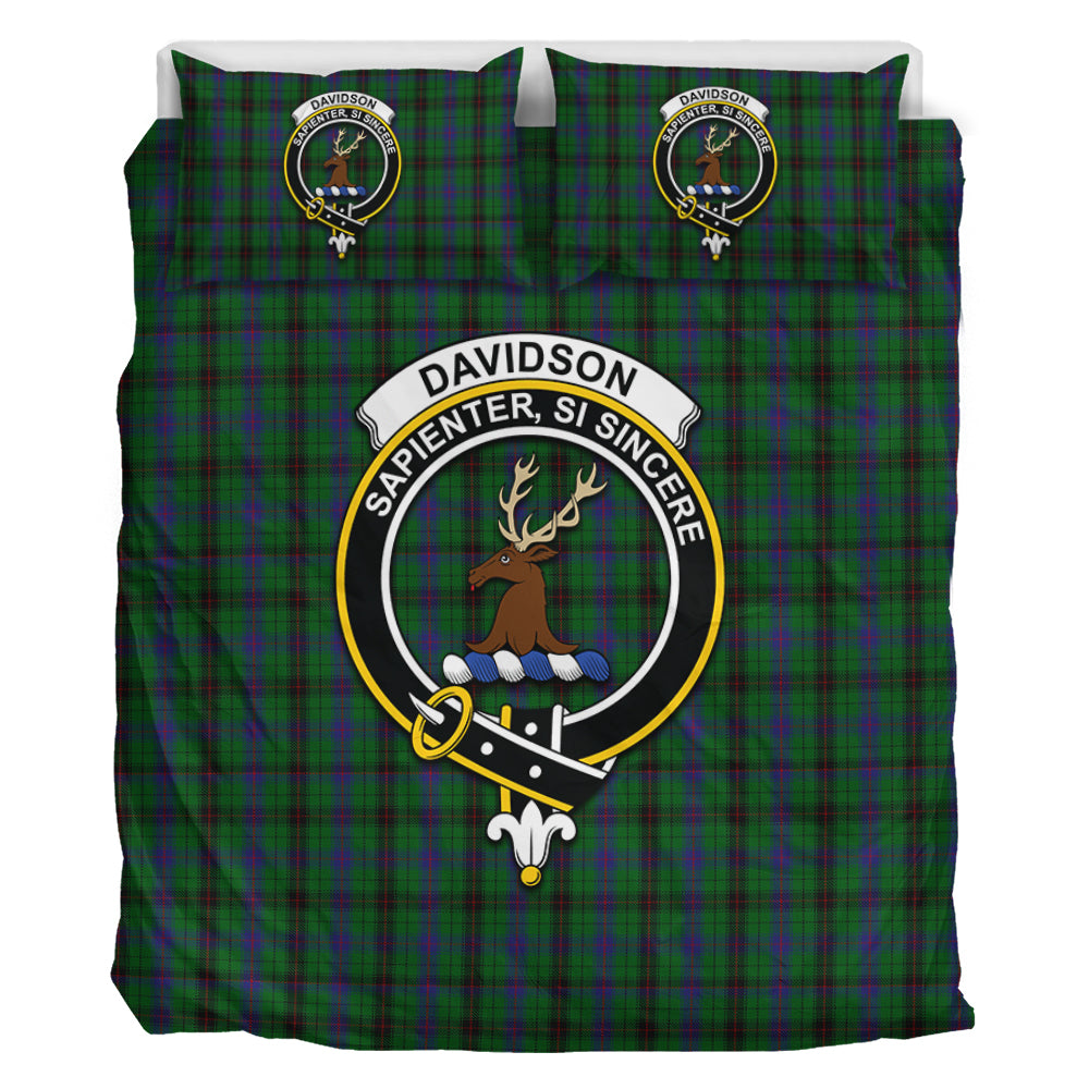 Davidson Tartan Bedding Set with Family Crest - Tartan Vibes Clothing