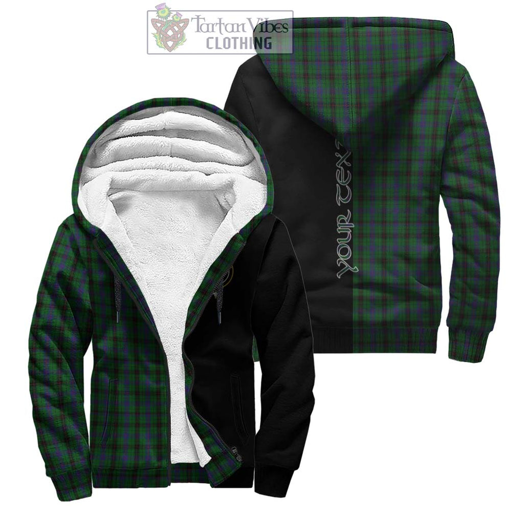 Davidson Tartan Sherpa Hoodie with Family Crest and Half Of Me Style Unisex - Tartanvibesclothing Shop