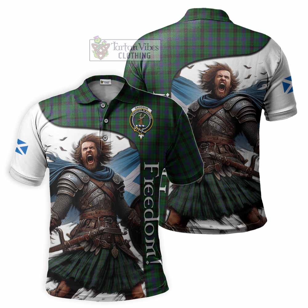 Tartan Vibes Clothing Davidson Crest Tartan Polo Shirt Inspired by the Freedom of Scottish Warrior