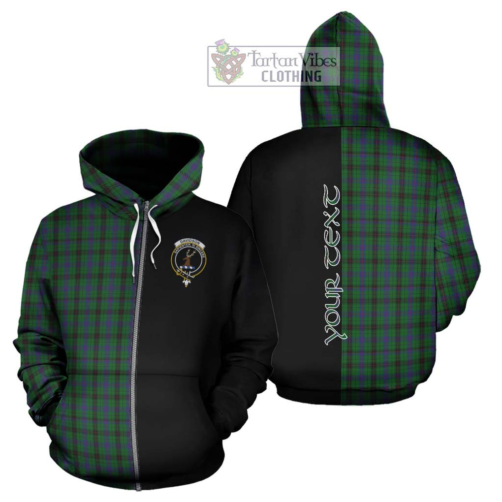 Davidson Tartan Hoodie with Family Crest and Half Of Me Style - Tartanvibesclothing Shop
