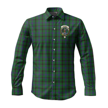 Davidson Tartan Long Sleeve Button Up Shirt with Family Crest