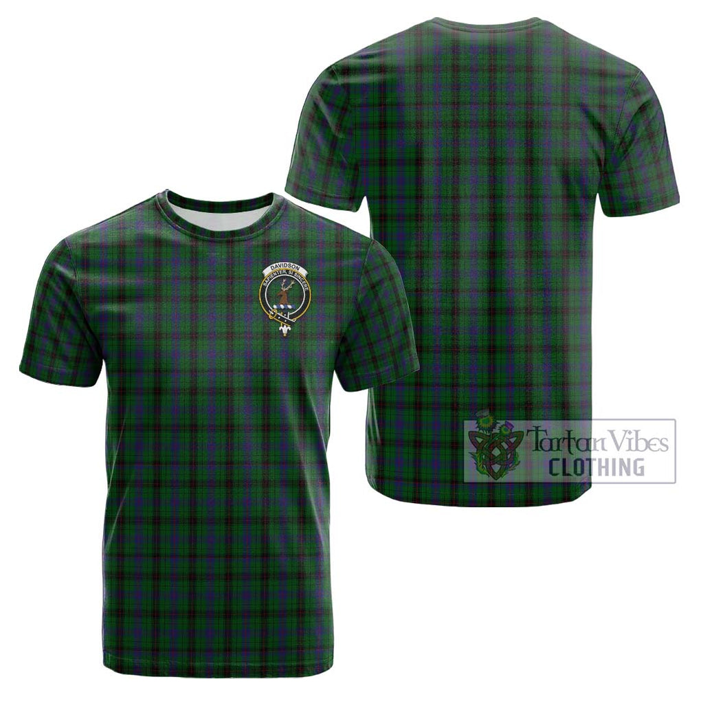 Davidson Tartan Cotton T-Shirt with Family Crest Kid's Shirt - Tartanvibesclothing Shop