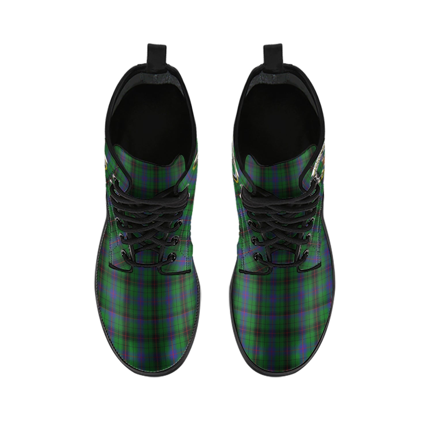 davidson-tartan-leather-boots-with-family-crest