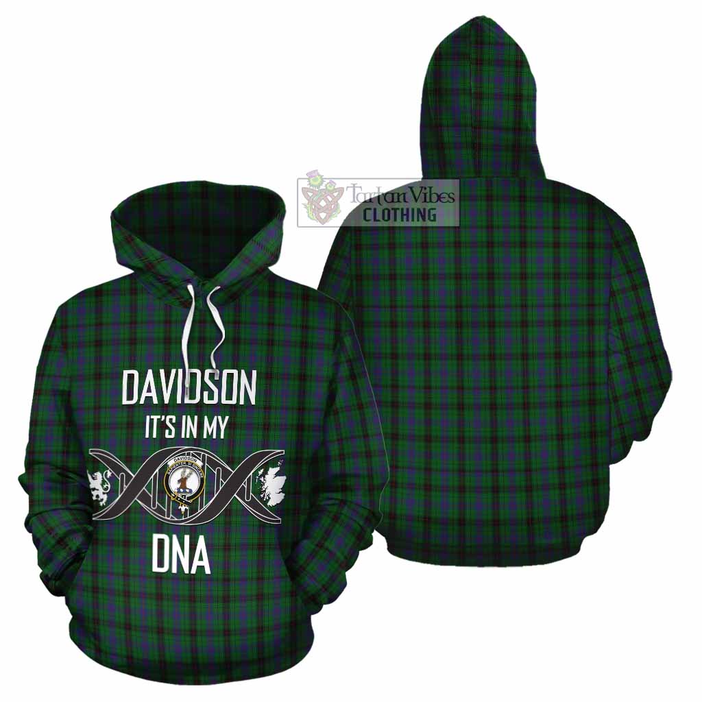 Davidson Tartan Cotton Hoodie with Family Crest DNA In Me Style Zip Hoodie - Tartan Vibes Clothing