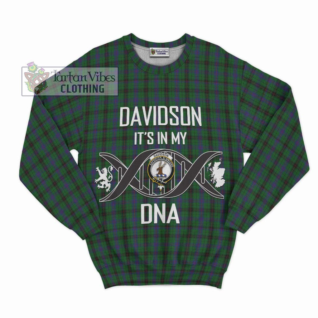 Davidson Tartan Sweatshirt with Family Crest DNA In Me Style - Tartanvibesclothing Shop