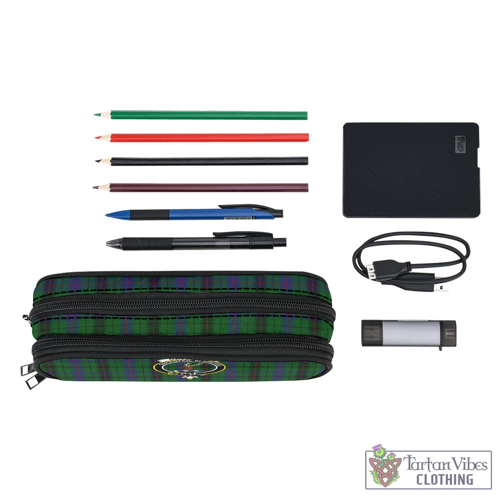 Tartan Vibes Clothing Davidson Tartan Pen and Pencil Case with Family Crest