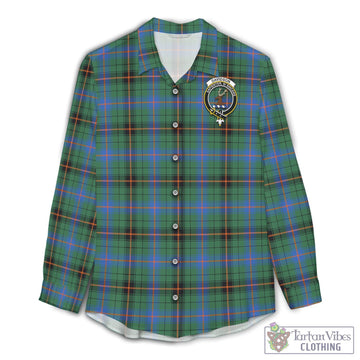 Davidson Ancient Tartan Womens Casual Shirt with Family Crest