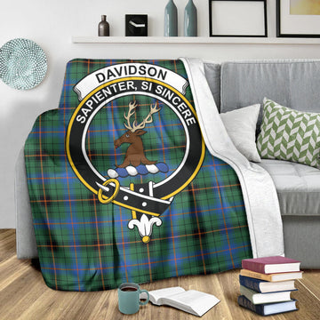 Davidson Ancient Tartan Blanket with Family Crest