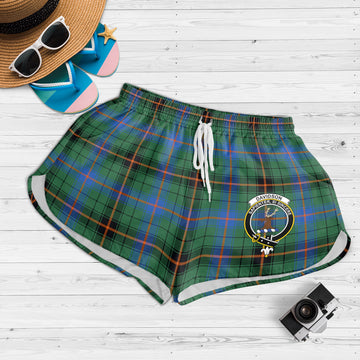 Davidson Ancient Tartan Womens Shorts with Family Crest