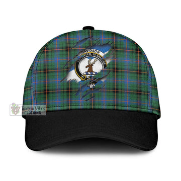 Davidson Ancient Tartan Classic Cap with Family Crest In Me Style