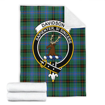 Davidson Ancient Tartan Blanket with Family Crest