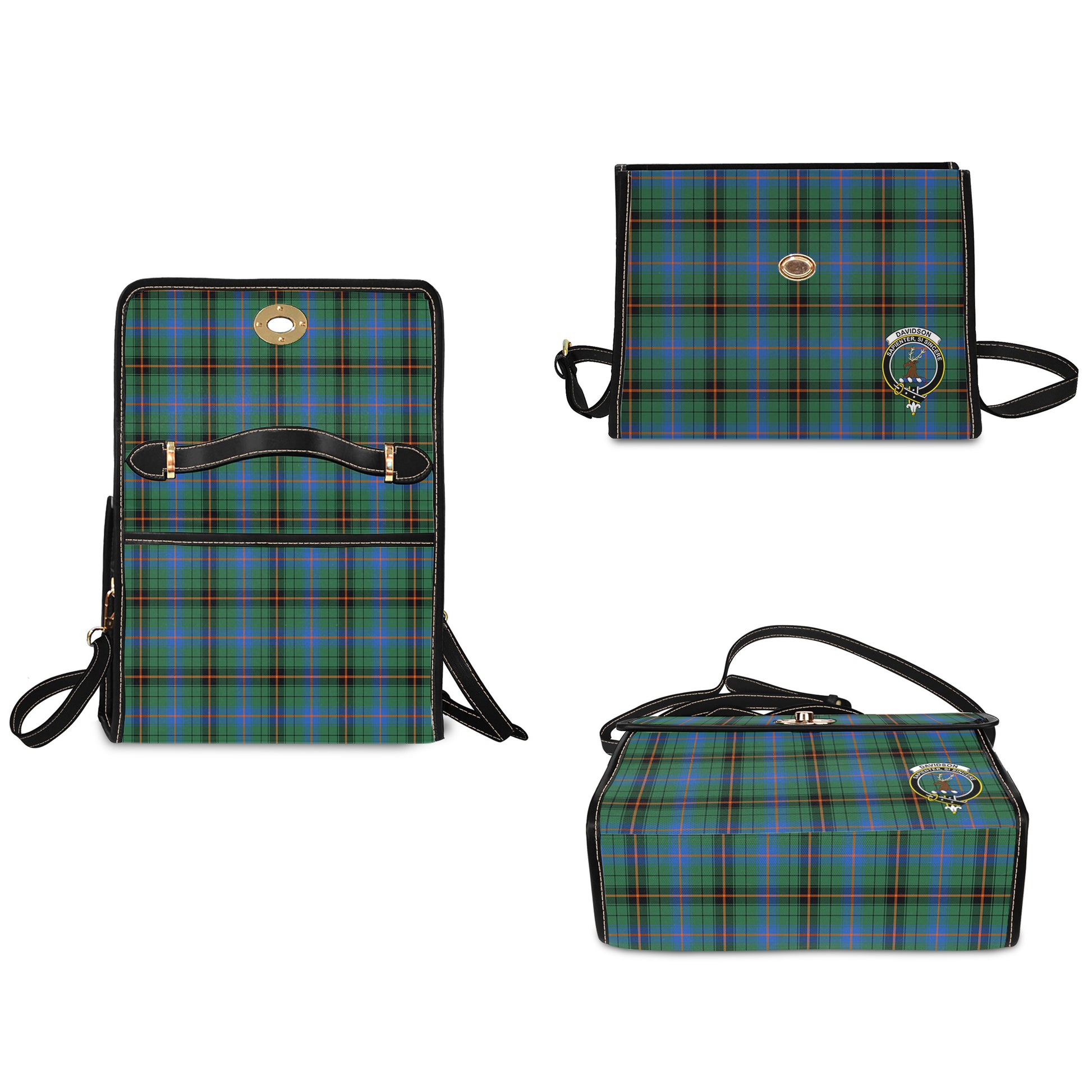 davidson-ancient-tartan-leather-strap-waterproof-canvas-bag-with-family-crest
