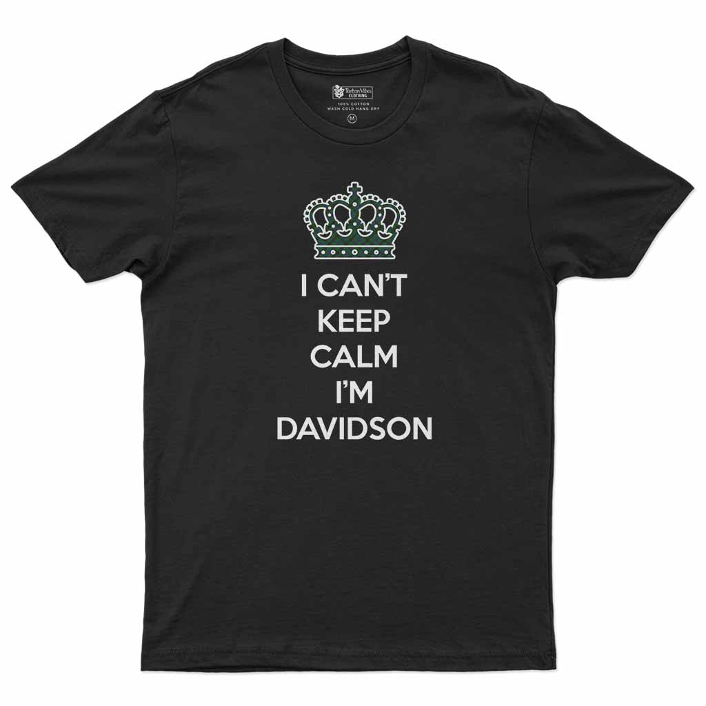 Davidson Can't Keep Calm Men's T-Shirt Black - Tartan Vibes Clothing