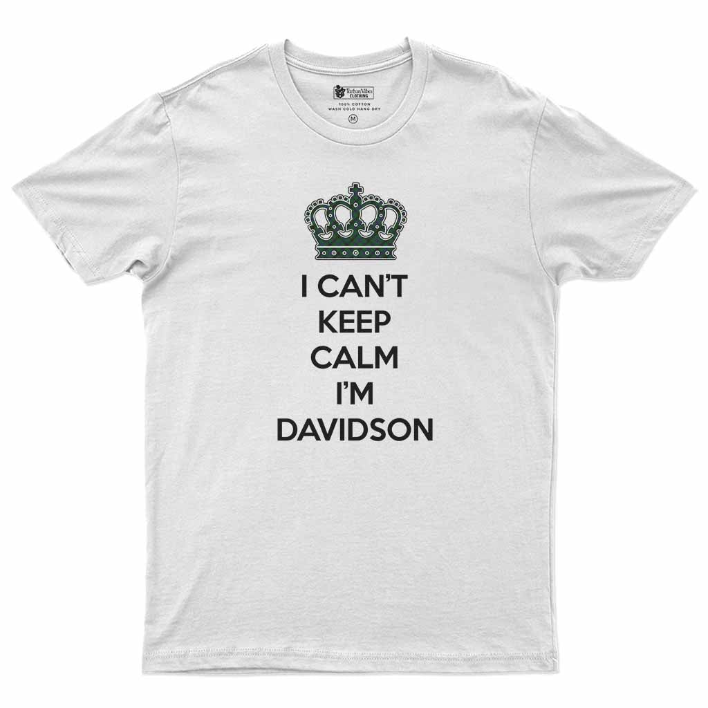 Davidson Can't Keep Calm Men's T-Shirt White - Tartan Vibes Clothing