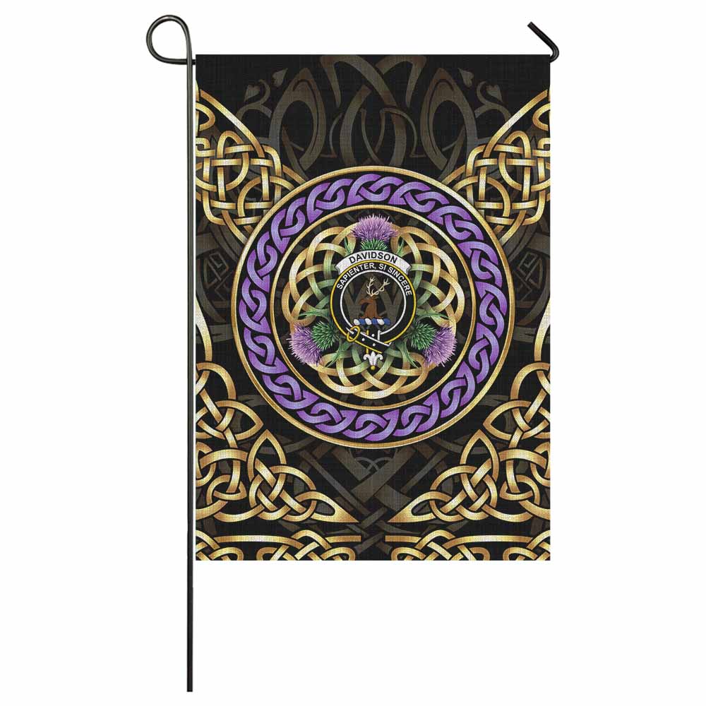 Davidson Clan Crest Garden Flag Celtic Scottish Thistle
