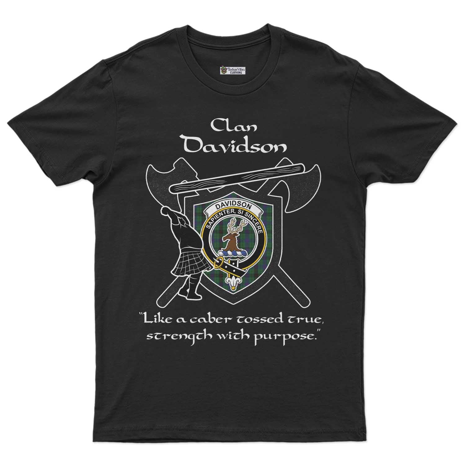 Davidson Clan Crest Highland Game T Shirt Strength With Purpose Style Unisex S Cotton Fabric - Tartan Vibes Clothing