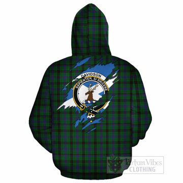 Davidson Clan Crest In Me Tartan Cotton Hoodie Scotland Flag Style