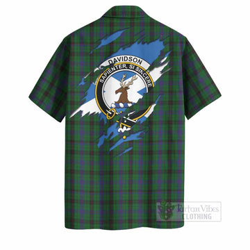Davidson Clan Crest In Me Tartan Hawaiian Shirt Scotland Flag Style