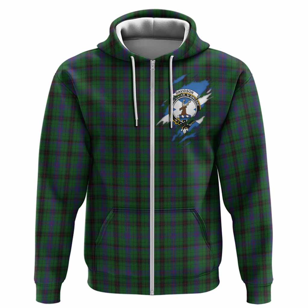 Davidson Clan Crest In Me Tartan Hoodie Scotland Flag Style