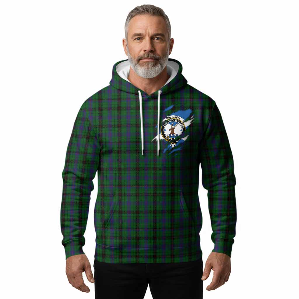 Davidson Clan Crest In Me Tartan Hoodie Scotland Flag Style