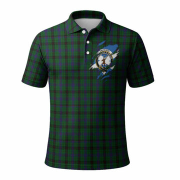Davidson Clan Crest In Me Tartan Polo Shirt Scotland Flag Style