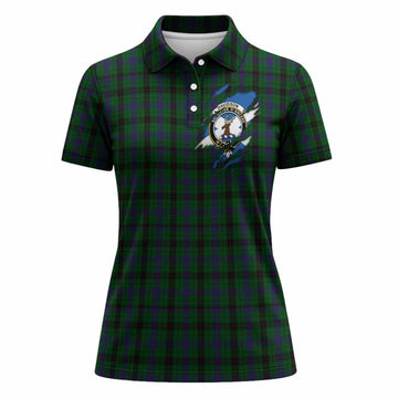 Davidson Clan Crest In Me Tartan Women Polo Shirt Scotland Flag Style